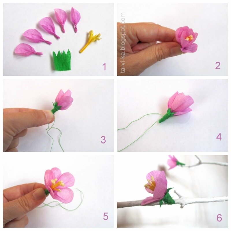 как сделать цветок из гофрированной бумаги
