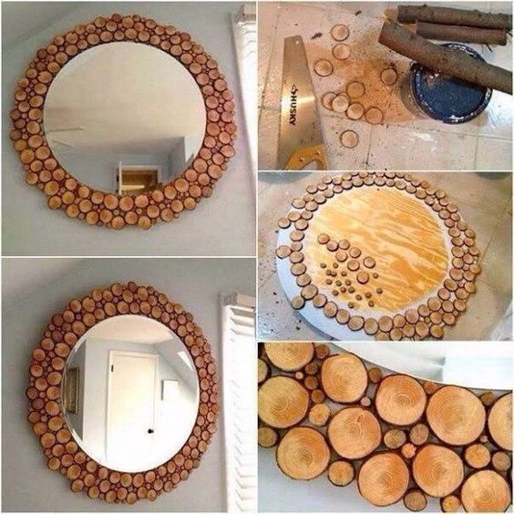 зеркало с декором веток дерева