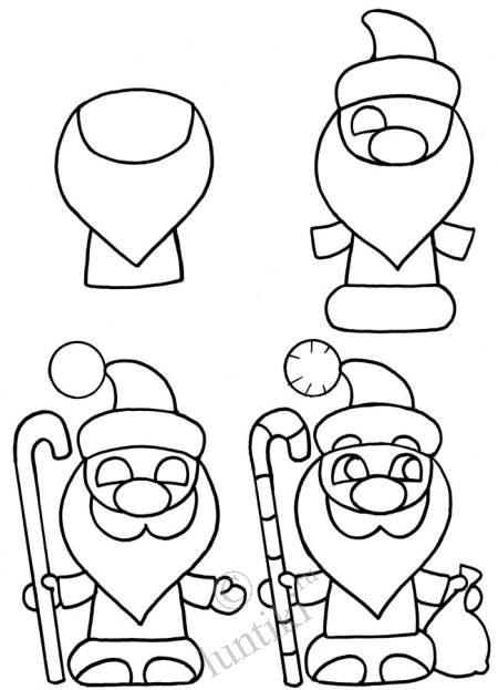 Как нарисовать Снегурочку и Деда 