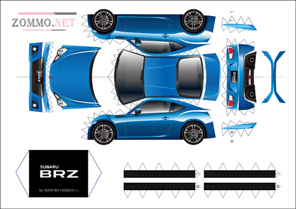Subaru BZR из бумаги
