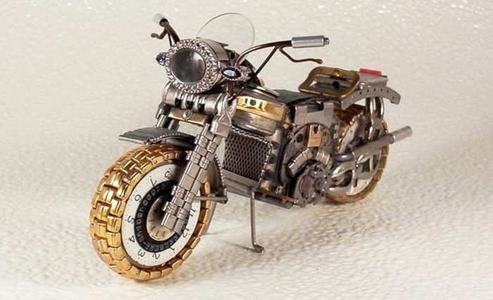 Motorbike made of parts of watches | "Stolen" Pins | Pinterest
