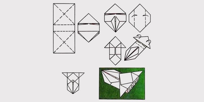 Схема создания автомобиля в технике оригами