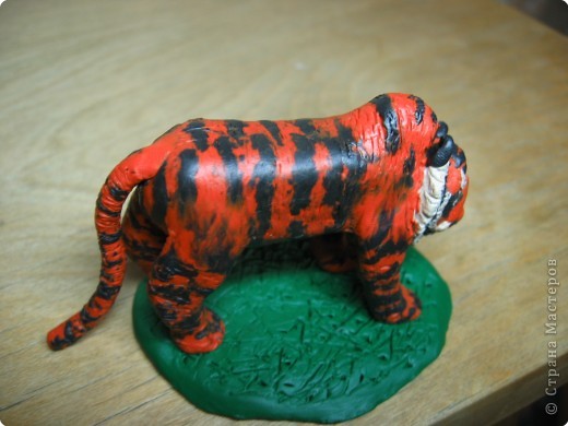 Поделка изделие Лепка Тигр сделан из 