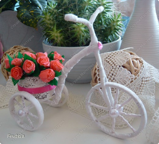 Насмотрелась я цветочных велосипедов,сделанных руками других мастериц ,вдохновилась и решилась на свой)) фото 1