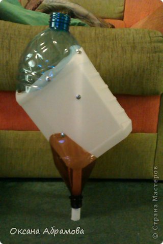 Хочу познакомить Вас со своим изделием "Филин", изготовлен из пластиковых бутылок. фото 3