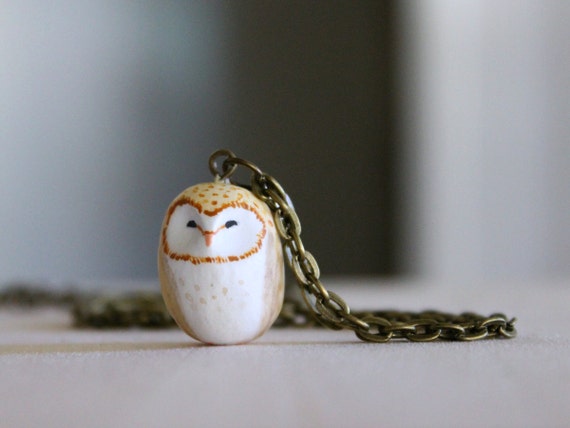 Barn owl necklace