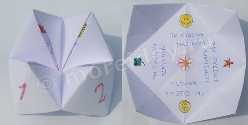 Детская бумажная гадалка оригами