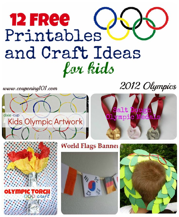 12 FREE Printables and Craft Ideas for Kids for the 2012 Olympic Games! Great collection of ideas!