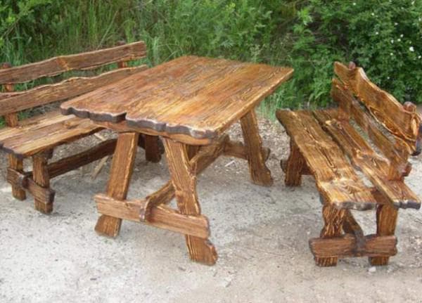 деревянный стол и стул для детской площадки