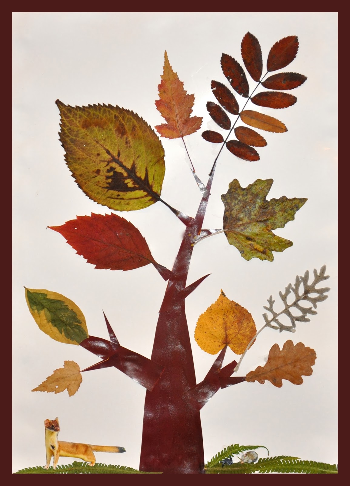 Картина из осенних листьев. "Дерево 