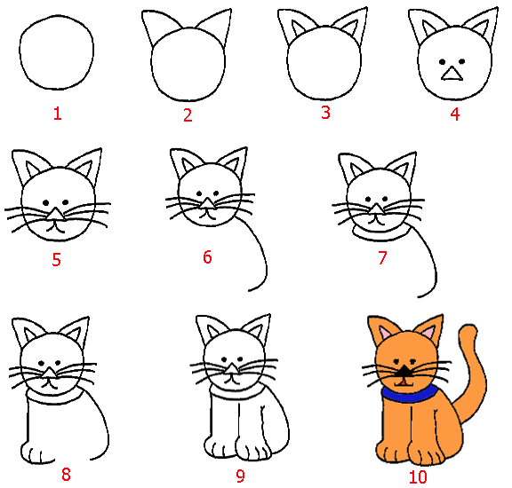 Как нарисовать кошку :: Уроки 