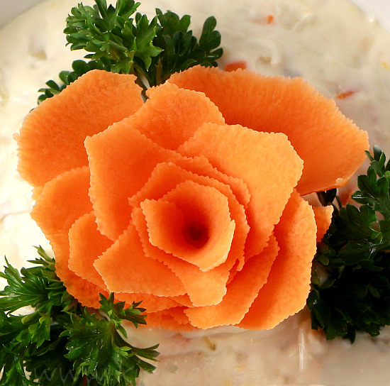 украшения из моркови своими руками розы