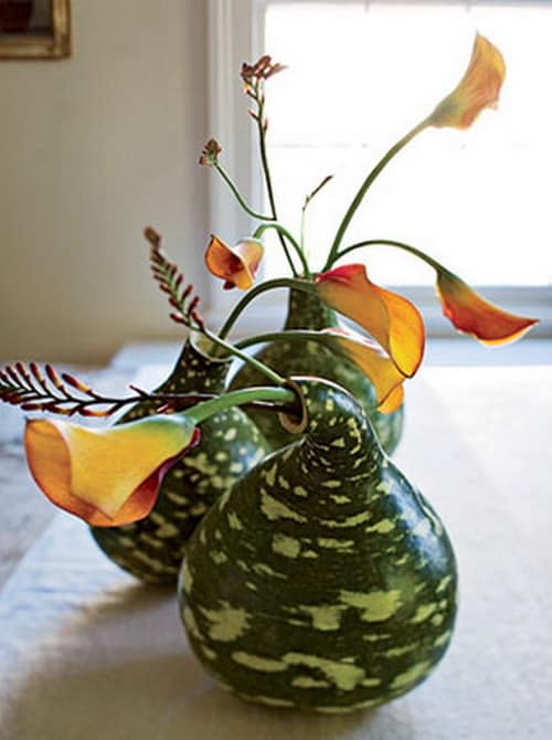 Декоративные вазочки из тыквы