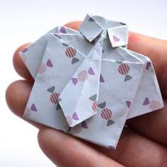 оригами открытка рубашка 