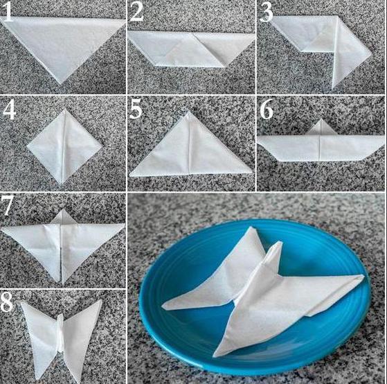 оригами из салфетки на стол 