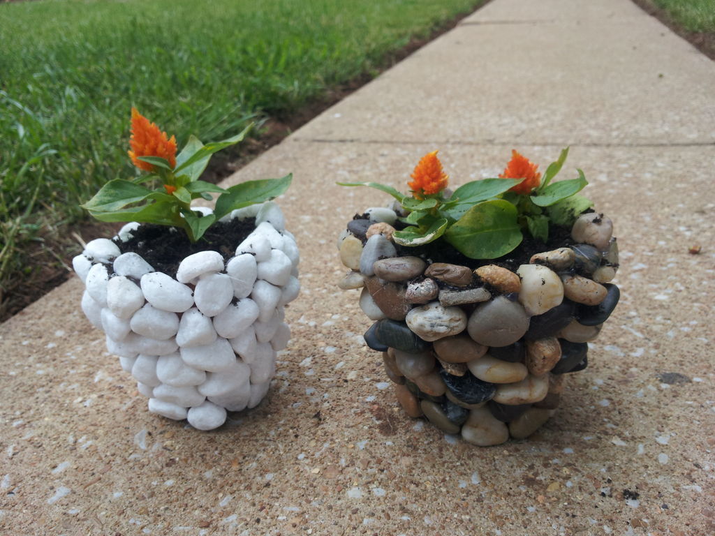 цветочные горшки из камней