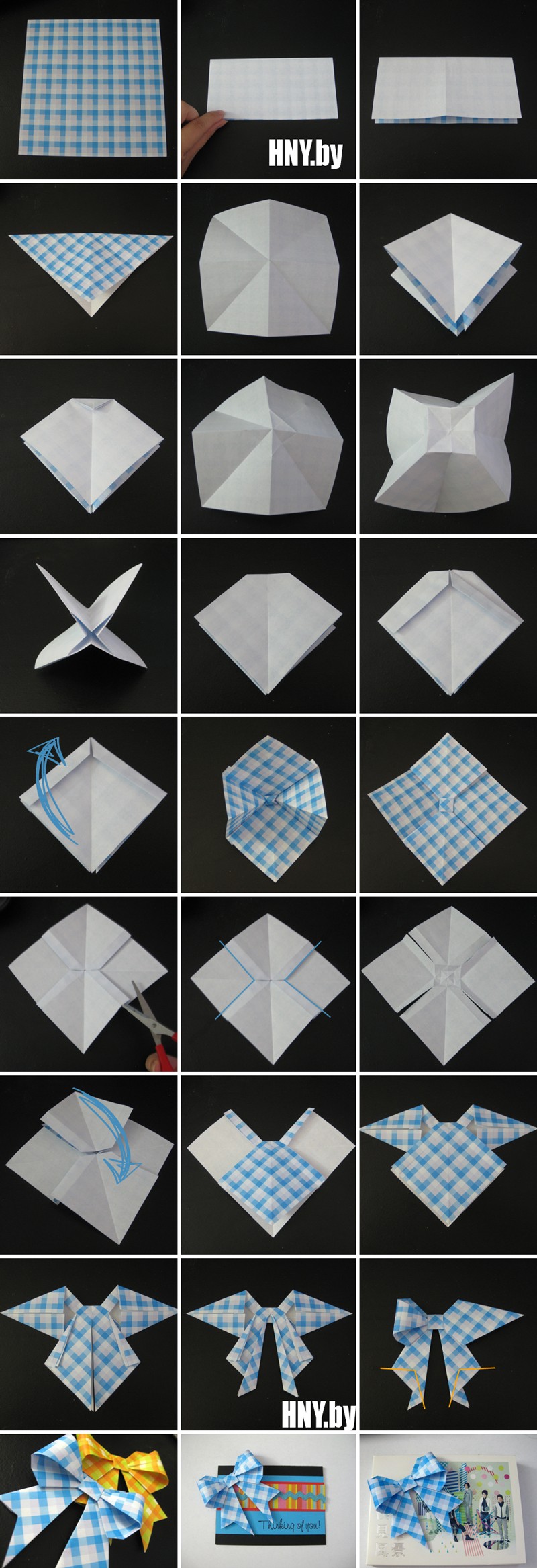 Поделки из бумаги оригами: делаем объемный бант