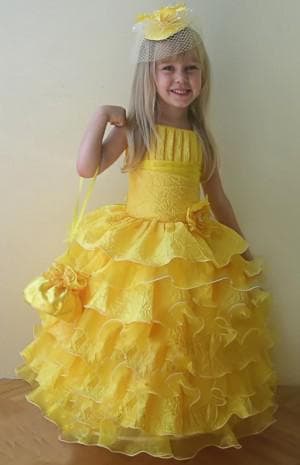 красивое платье жёлтого цвета на выпускной в детский сад