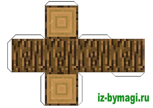 маинкрафт из бумаги - Блок дерево - пенек (minecraft from paper)