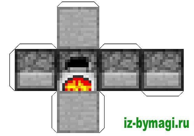Minecraft из бумаги - Развертка блока печь (minecraft from paper)