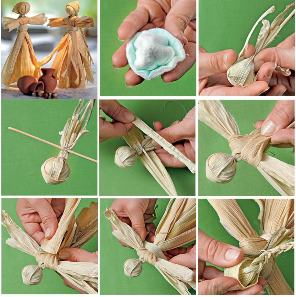 Изготовление куклы - масленицы из полосок гофрированной бумаги
