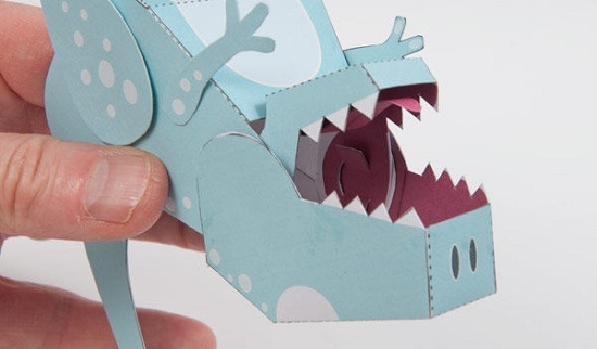  динозав из бумаги