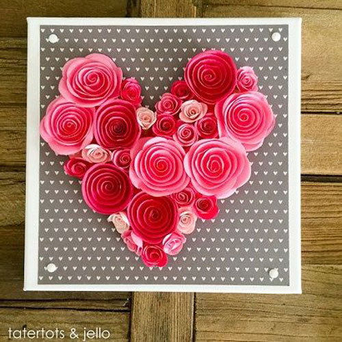 Поделки на день Святого Валентина: сердце из роз
