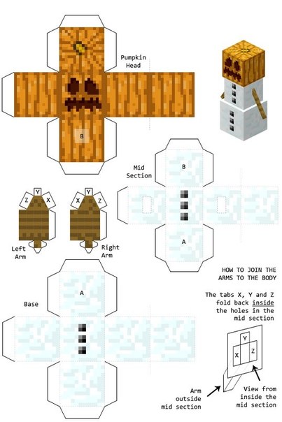 Minecraft из бумаги: Стив и Мобы