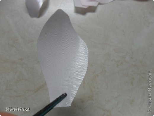  Мастер-класс Цумами Канзаши: МК лилии Ленты, Ткань. Фото 8