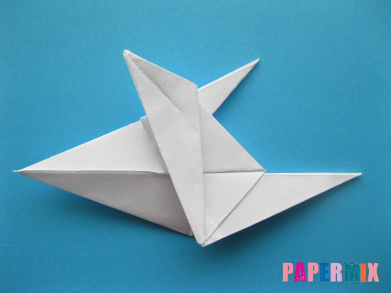 Как сделать акулу из бумаги (оригами) поэтапно - шаг 15