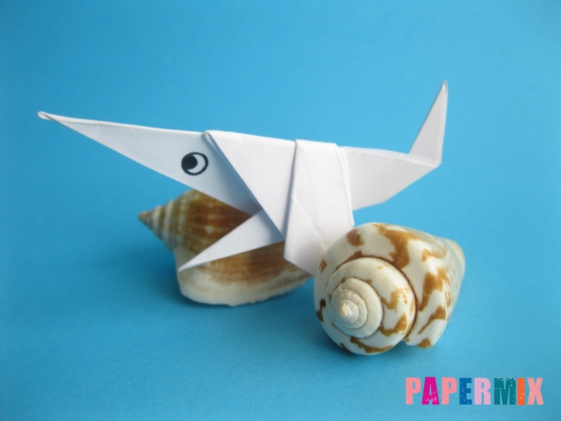 Как сделать акулу из бумаги (оригами) поэтапно - шаг 19