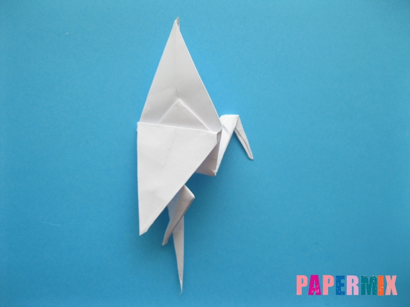 Как сделать цаплю из бумаги (оригами) поэтапно - шаг 16