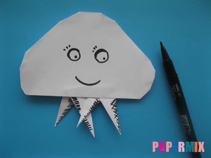 Как сделать медузу из бумаги поэтапный фото урок - шаг 11