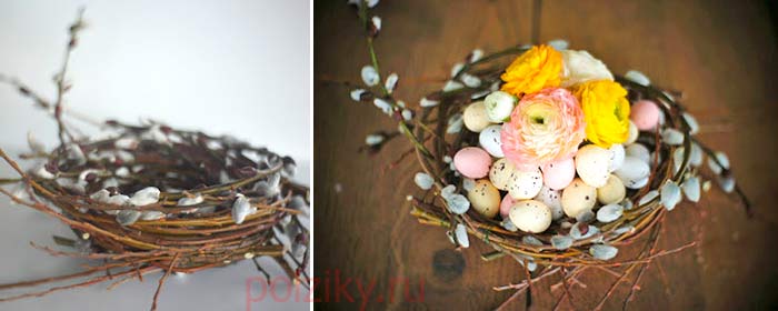 Как свить гнездо для пасхальных яиц