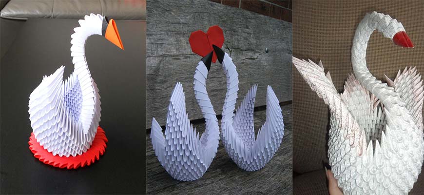 оригами беголого лебедя