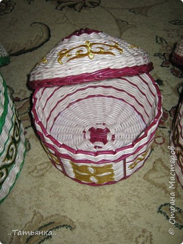 Хочу поделиться своим плетением юрты. Очень здорова пойдёт для оформления подарка ко дню свадьбы. фото 29