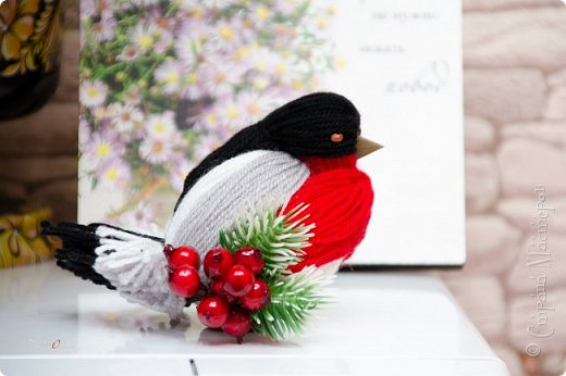МК птичек в интернете уже много, но покажу свой вариант снегиря с белым брюшком. фото 28