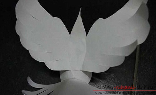 Белые голуби из бумаги. Фото №14