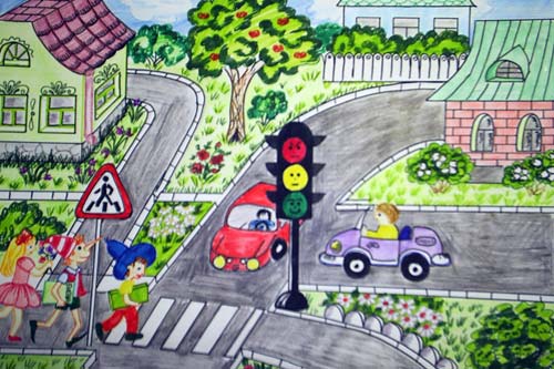 Рисунки за безопасное дорогу - рисунки 
