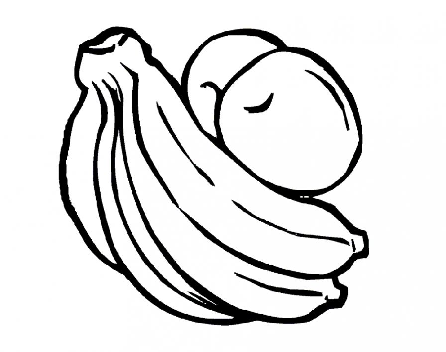 Раскаска Банан - Сайт для мам малышей