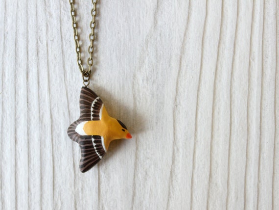 Bird Watcher Necklace- Goldfinch