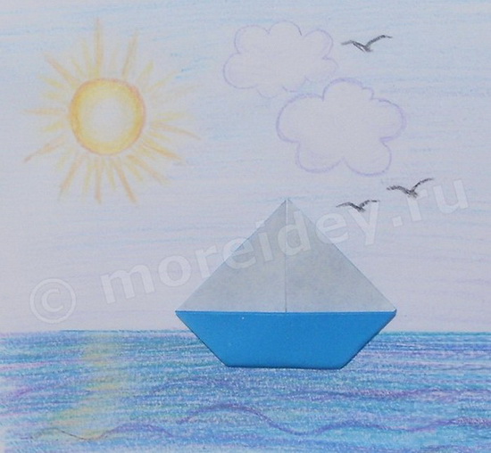 Поделки на морскую тему: лодка (кораблик) с парусом оригами пошаговая схема