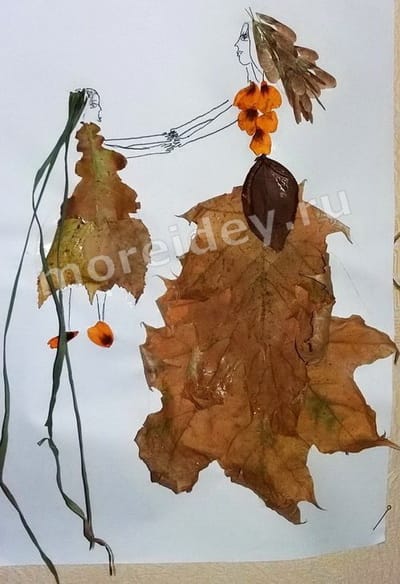 картины из листьев для детей