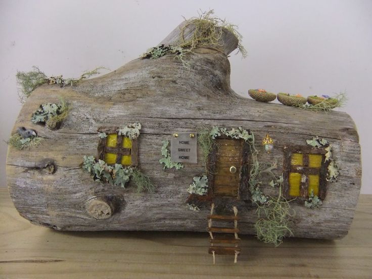 Old log fairy house
