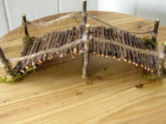 Handmade miniature garden twig footbridge 7 inches by CLOUDFAIRY