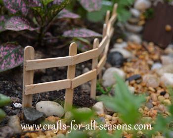 Popcicle sticks for a fairy garden fence