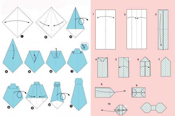 галстук и бабочка оригами